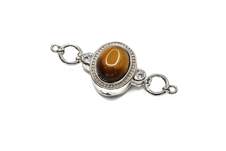 Замок магнитный Овал 35х14х11мм, отверстие 1мм, цвет платина, латунь/цирконий/агат, 10-056, 1шт Замок магнитный Овал 35х14х11мм, отверстие 1мм, цвет платина, латунь/цирконий/агат, 10-056, 1шт