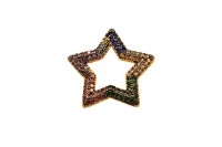 Замок-карабин Звезда 23х23х3мм, цвет золото, латунь/цирконий, 08-068, 1шт