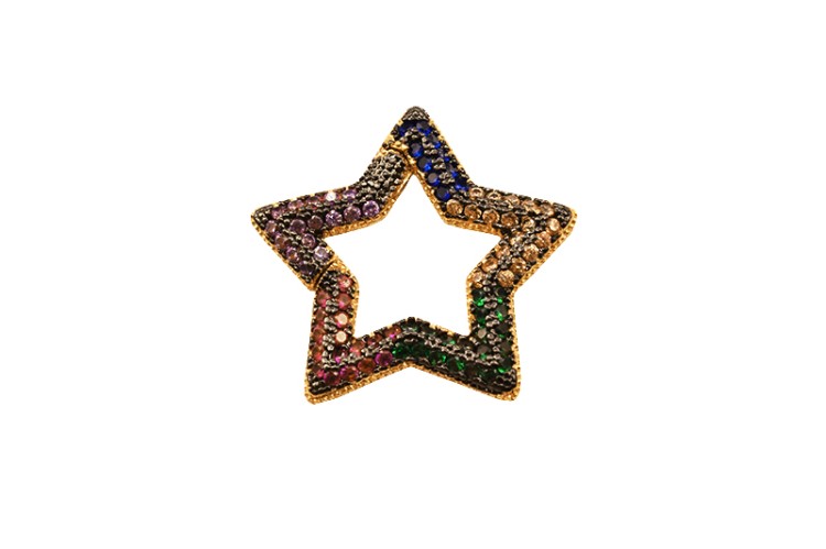 Замок-карабин Звезда 23х23х3мм, цвет золото, латунь/цирконий, 08-068, 1шт Замок-карабин Звезда 23х23х3мм, цвет золото, латунь/цирконий, 08-068, 1шт