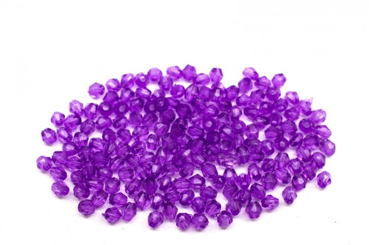 Бусины акриловые Биконус 3х3мм, отверстие 0,5мм, цвет фиолетовый, 540-096, 10г (около 320шт) Бусины акриловые Биконус 3х3мм, отверстие 0,5мм, цвет фиолетовый, 540-096, 10г (около 320шт)