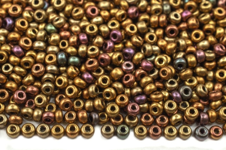 Бисер чешский PRECIOSA круглый 10/0 01640 бронзовый ирис непрозрачный металлик, 1 сорт, 50г Бисер чешский PRECIOSA круглый 10/0 01640 бронзовый ирис непрозрачный металлик, 1 сорт, 50г