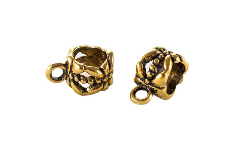 Держатель для кулонов 12х6мм, отверстие 5 и 3мм, цвет античное золото, сплав металлов, 03-026, 2шт Держатель для кулонов 12х6мм, отверстие 5 и 3мм, цвет античное золото, сплав металлов, 03-026, 2шт