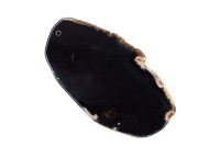 Срез Агата природного, оттенок чёрный, 69х39х5мм, отверстие 2мм, 37-158, 1шт