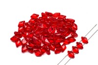 Бусины GemDuo 8х5мм, отверстие 0,8мм, цвет 90080 красный прозрачный, 709-040, 10г (около 64шт)