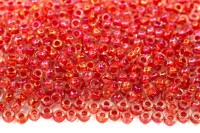 Бисер японский TOHO круглый 11/0 #0185 хрусталь/мак глянцевый, окрашенный изнутри, 10 грамм