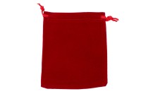 Сумочка подарочная 12х10см, цвет красный, бархат, 36-029, 1шт