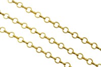 Цепочка для бижутерии звено круглое 6х6х1мм, соединительное звено 6,5х1,5х2мм, цвет золото, латунь, 27-326, 1м