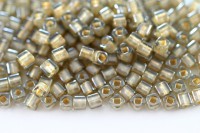 Бисер японский TOHO Cube кубический 3мм #0369 черный алмаз/апельсиновый крем, окрашенный изнутри, 5 грамм