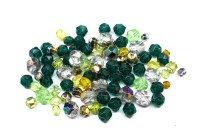 Бусины МИКС №240 Preciosa, зеленая гамма, стеклянные, 25г (около 198шт)