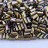 Бисер японский TOHO Bugle стеклярус 3мм #0999 черный алмаз радужный, золотая линия внутри, 5 грамм - Бисер японский TOHO Bugle стеклярус 3мм #0999 черный алмаз радужный, золотая линия внутри, 5 грамм