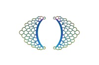 Коннектор-соединитель Полукруглый филигрань 31х23х0,3мм, отверстие 1,4мм, цвет разноцветный перелив, хирургическая сталь, 14-039, 2шт