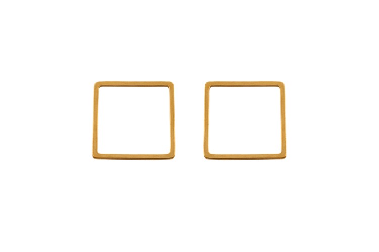 Коннектор Квадрат 16х0,8мм, цвет золото, хирургическая сталь, 14-101, 2шт Коннектор Квадрат 16х0,8мм, цвет золото, хирургическая сталь, 14-101, 2шт