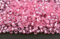 Бисер японский TOHO Hexagon шестиугольный 11/0 #2212 розовый, серебряная линия внутри, 5 грамм