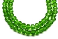 Бусина стеклянная Рондель 8х6мм, цвет зеленый, прозрачная, 508-015, 10шт
