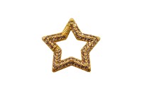 Замок-карабин Звезда 23х23х3мм, цвет золото, латунь/цирконий, 08-067, 1шт