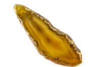 Срез Агата природного, оттенок желтый, 95х35х5мм, отверстие 2мм, 37-357, 1шт