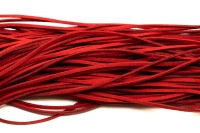 Шнур из искусственной замши, ширина 2,5мм, толщина 1,2мм, цвет красный, 29-030, отрез 1м