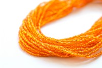 Бисер чешский PRECIOSA Богемский граненый, рубка 11/0 97000 оранжевый, серебряная линия внутри, около 10 грамм