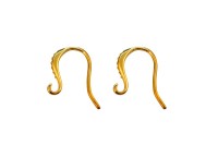 Швензы-крючки 16х11х2х0,8мм, стерлинговое серебро/фианиты, позолота, 21-355, 1 пара