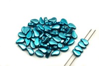 Бусины PaisleyDuo 8х5мм, отверстие 0,8мм, цвет 23980/24206 бирюзовый металлик, 751-063, 10г (около 37шт)