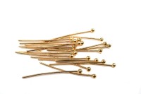 Штифты для бижутерии с шариком 20х0,5мм, латунь, позолота, 30-121, 1г (около 20шт)