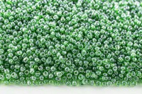 Бисер китайский круглый размер 8/0, цвет 0107 зеленый прозрачный, блестящий, 450г