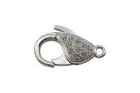 Замок-карабин 27х16мм Elegant elements, сплав металлов, родий, 07-173, 1шт