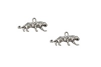 Подвеска Тигр 11х22х2мм, отверстие 1,5мм, цвет античное серебро, сплав металлов, 22-047, 2шт