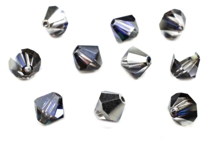 Бусины биконусы хрустальные 6мм, цвет CRYSTAL HELIOTROPE, 747-017, 10шт Бусины биконусы хрустальные 6мм, цвет CRYSTAL HELIOTROPE, 747-017, 10шт