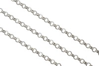Цепочка для бижутерии звено круглое 4х4х1мм, цвет серебро, железо, 27-315, 1м