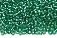 Бисер японский TOHO круглый 11/0 #0024B темный перидот, серебряная линия внутри, 10 грамм