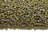 Бисер японский TOHO круглый 15/0 #1627F хаки, непрозрачный матовый радужный, 10 грамм