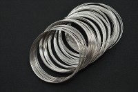 Проволока с памятью (мемори) для браслетов 60х0,5мм, цвет платина, хирургическая сталь, 23-031, 5 витков