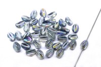 Бусины Pinch beads 5х3мм, отверстие 0,8мм, цвет 00030/98538 голубой радужный/Crystal, 755-062, 10г (около 117шт)