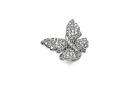 Замок магнитный Бабочка 14-17х16х8мм, отверстие 1мм, цвет платина, латунь/цирконий, 10-041, 1шт