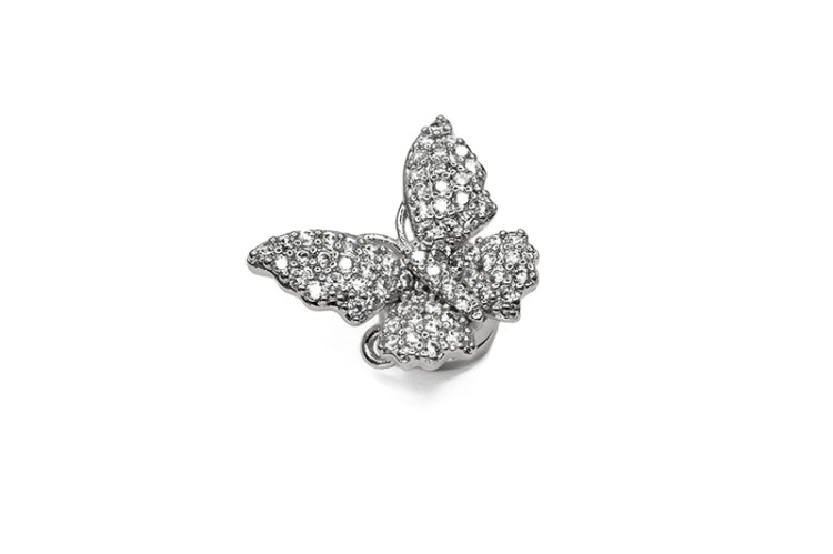 Замок магнитный Бабочка 14-17х16х8мм, отверстие 1мм, цвет платина, латунь/цирконий, 10-041, 1шт Замок магнитный Бабочка 14-17х16х8мм, отверстие 1мм, цвет платина, латунь/цирконий, 10-041, 1шт