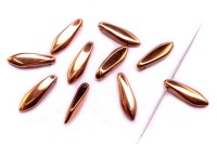 Бусины Dagger beads 16х5мм, отверстие 0,8мм, цвет 00030/27100 Crystal/Capri Gold Full, 736-059, 10шт