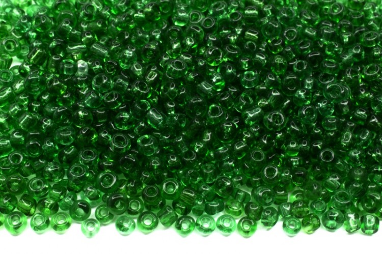Бисер китайский круглый размер 12/0, цвет 0007В зеленый прозрачный, 450г Бисер китайский круглый размер 12/0, цвет 0007В зеленый прозрачный, 450г
