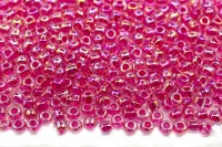 Бисер японский TOHO круглый 11/0 #0785 хрусталь/ярко-розовый радужный, окрашенный изнутри, 10 грамм
