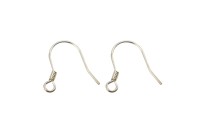 Швензы-крючки 14х14х0,5мм, отверстие 2мм, цвет серебро, стерлинговое серебро, 21-356, 1 пара