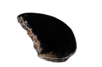 Срез Агата природного, оттенок чёрный, 54х34х5мм, отверстие 2мм, 37-184, 1шт