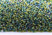 Бисер китайский круглый размер 12/0, цвет 0167В зеленый непрозрачный, радужный, 450г