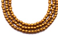 Бусины круглые 2мм, цвет K0174 античное золото, матовый металлик, 737-007, 1 нить (около 100шт)
