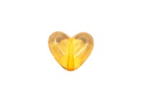 Бусина Сердце 15х17х8мм, отверстие 1,5мм, цвет оранжевый, смола, 524-052, 1шт