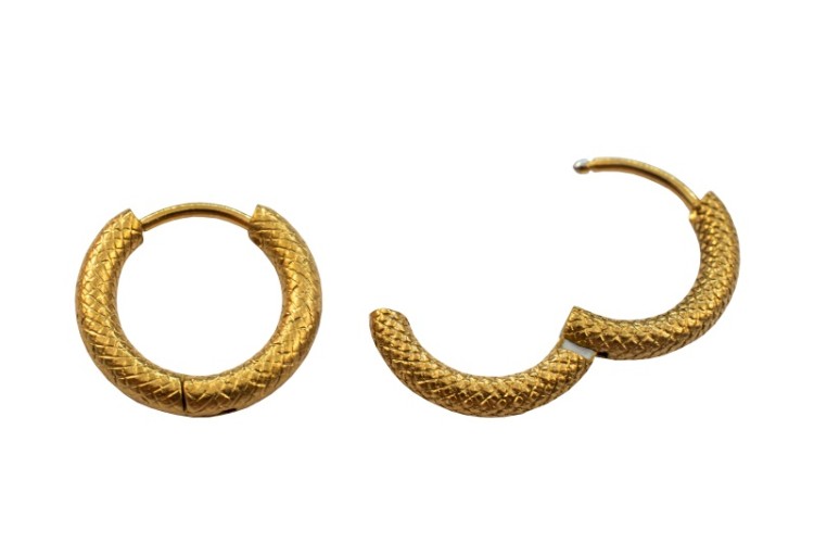 Серьги кольца Конго 15х3мм, цвет золото, хирургическая сталь, 18k позолота, 21-578, 1 пара Серьги кольца Конго 15х3мм, цвет золото, хирургическая сталь, 18k позолота, 21-578, 1 пара