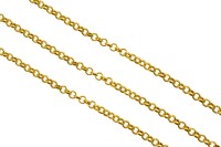 Цепочка для бижутерии звено круглое 4х4х1мм, цвет золото, железо, 27-311, 1м