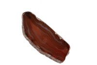 Срез Агата природного, оттенок коричневый, 79х32х7мм, отверстие 2мм, 37-340, 1шт