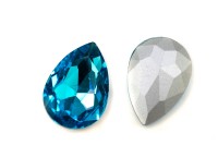 Кристалл Капля 29х20мм, цвет голубой, стекло, 26-127, 2шт