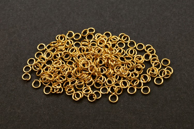 Кольца соединительные 3х0,5мм, разъемные, цвет золото, хирургическая сталь,13-038, 1гр (около 80шт) Кольца соединительные 3х0,5мм, разъемные, цвет золото, хирургическая сталь,13-038, 1гр (около 80шт)