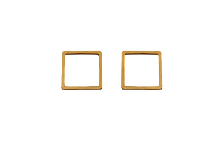 Коннектор Квадрат 12х0,8мм, цвет золото, хирургическая сталь, 14-063, 2шт Коннектор Квадрат 12х0,8мм, цвет золото, хирургическая сталь, 14-063, 2шт